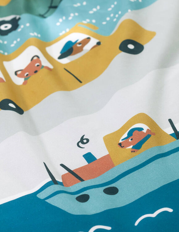 Bedrukt bedlinnen voor kinderen Trafic, 1 persoon - katoen (beige) Bedrukt bedlinnen voor kinderen Trafic, 1 persoon - katoen (beige)